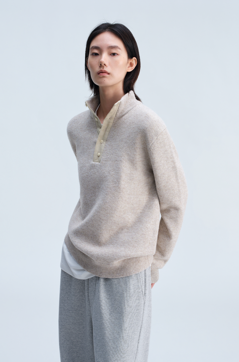 OPICLOTH SUEDE HENLEY KNIT