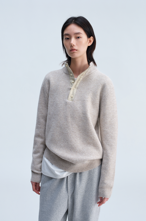 OPICLOTH SUEDE HENLEY KNIT