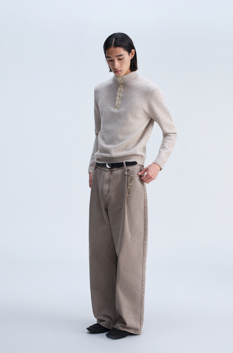 OPICLOTH SUEDE HENLEY KNIT