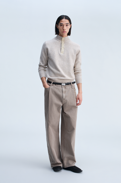 OPICLOTH SUEDE HENLEY KNIT