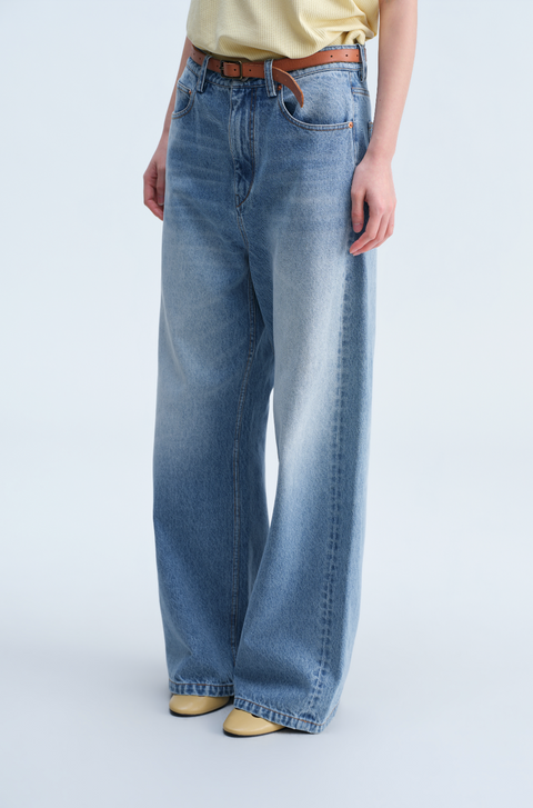 OPICLOTH WASHED WIDE-LEG JEANS