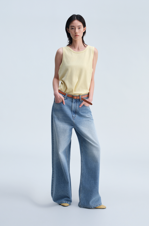 OPICLOTH WASHED WIDE-LEG JEANS