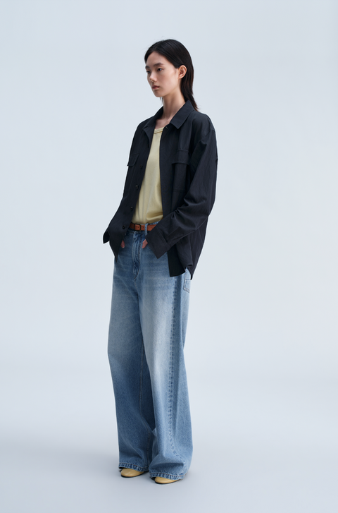OPICLOTH WASHED WIDE-LEG JEANS