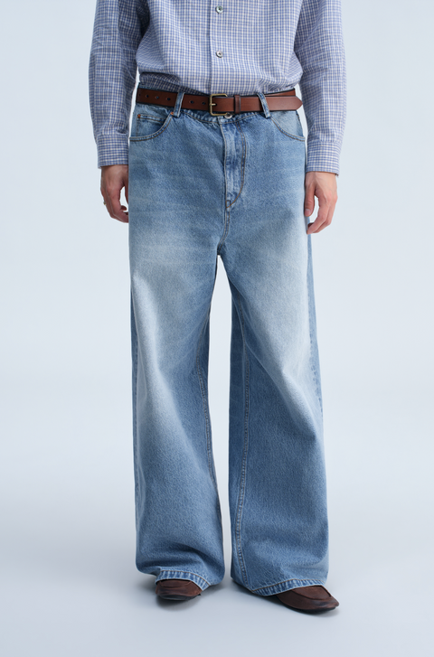 OPICLOTH WASHED WIDE-LEG JEANS