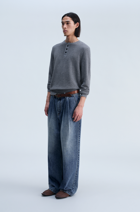 OPICLOTH WAFFLE HENLEY KNIT