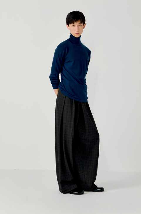 OPICLOTH PLAID DOUBLE-PLEAT TROUSERS