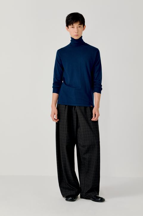 OPICLOTH PLAID DOUBLE-PLEAT TROUSERS