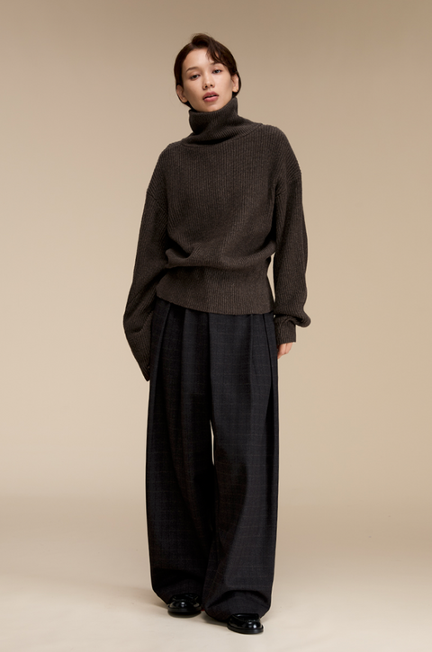 OPICLOTH PLAID DOUBLE-PLEAT TROUSERS