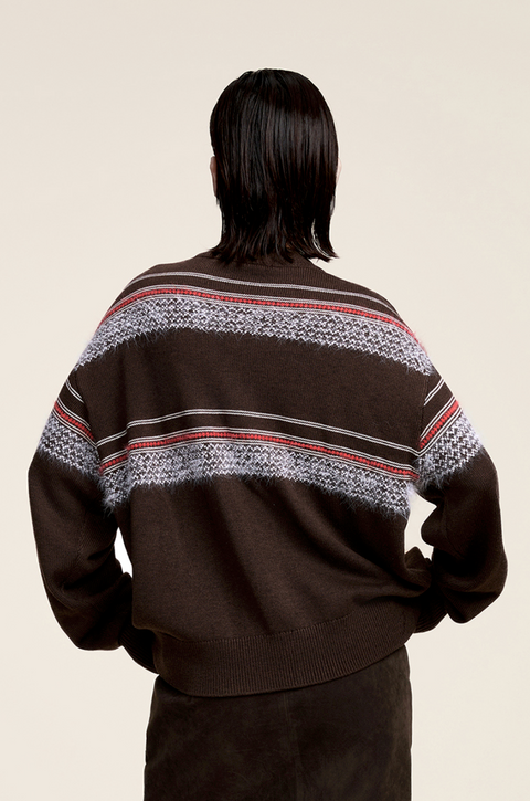 OPICLOTH FUZZY STRIPE CARDIGAN