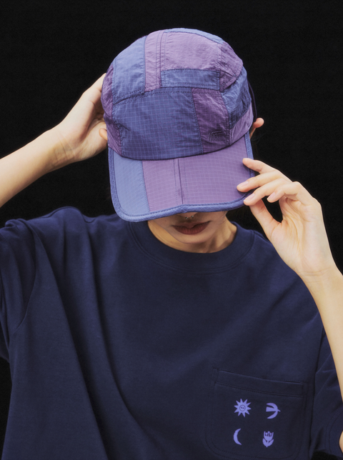 MOUNTAIN FEVER METALLIC NYLON PATCHWORK CAP WITH NECK SHADE