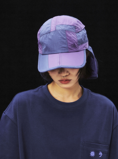 MOUNTAIN FEVER METALLIC NYLON PATCHWORK CAP WITH NECK SHADE