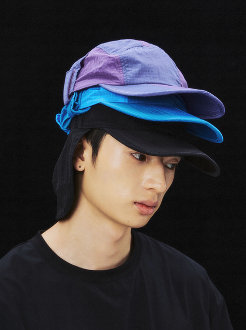MOUNTAIN FEVER METALLIC NYLON PATCHWORK CAP WITH NECK SHADE