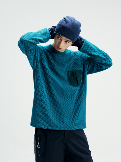 MOUNTAIN FEVER ZIGZAG FLEECE MOCK NECK PULLOVER
