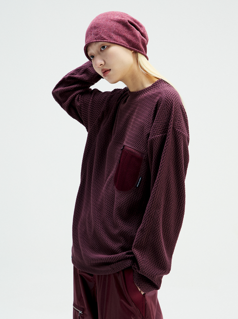 MOUNTAIN FEVER ZIGZAG FLEECE MOCK NECK PULLOVER