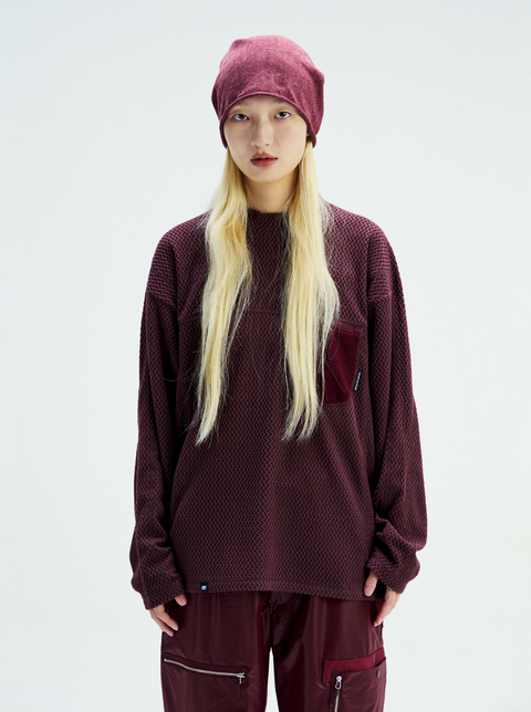 MOUNTAIN FEVER ZIGZAG FLEECE MOCK NECK PULLOVER