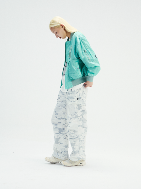 MOUNTAIN FEVER PACKABLE METALLIC NYLON MA-1 JACKET
