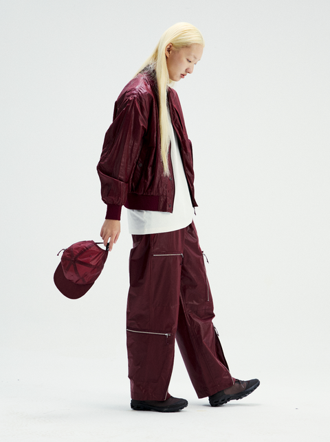 MOUNTAIN FEVER METALLIC NYLON ZIP POCKET PARACHUTE PANTS