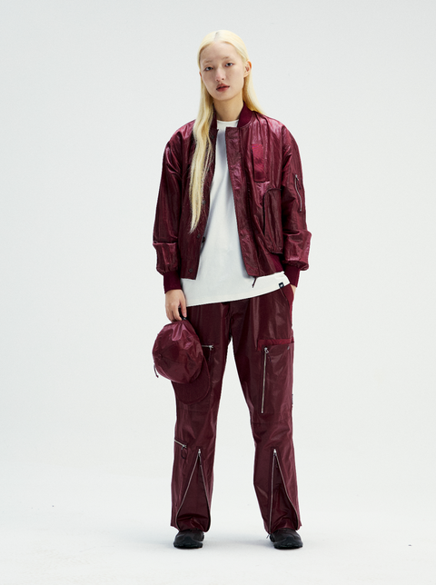 MOUNTAIN FEVER METALLIC NYLON ZIP POCKET PARACHUTE PANTS