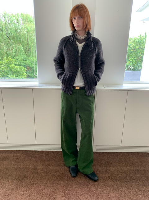 SIMPLE PROJECT CORDUROY STRAIGHT-LEG PANTS