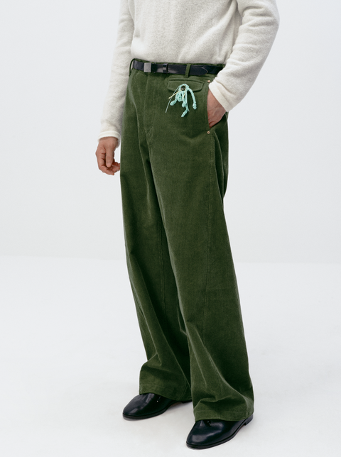 SIMPLE PROJECT CORDUROY STRAIGHT-LEG PANTS