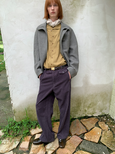 SIMPLE PROJECT CORDUROY STRAIGHT-LEG PANTS