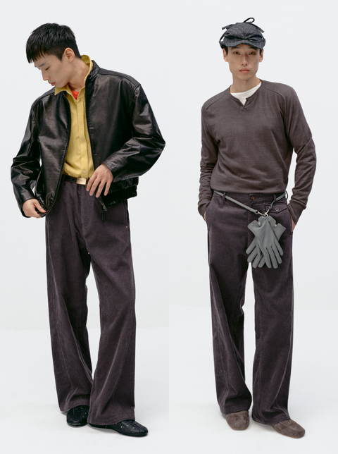 SIMPLE PROJECT CORDUROY STRAIGHT-LEG PANTS
