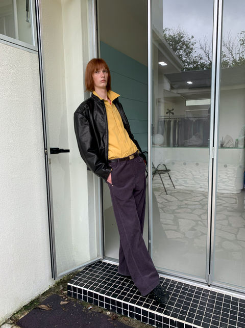 SIMPLE PROJECT CORDUROY STRAIGHT-LEG PANTS