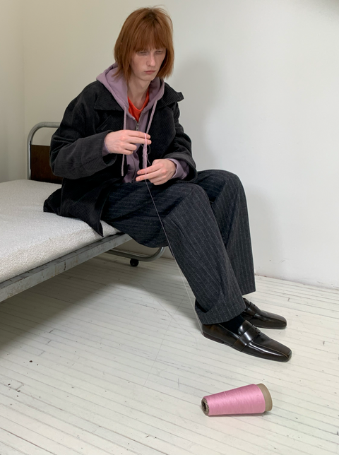 SIMPLE PROJECT V3 PLEATED WOOLEN TROUSERS