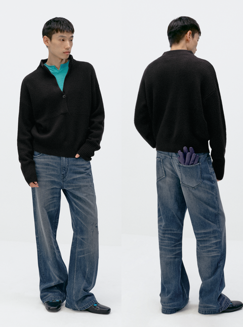 SIMPLE PROJECT V-NECK SWEATER
