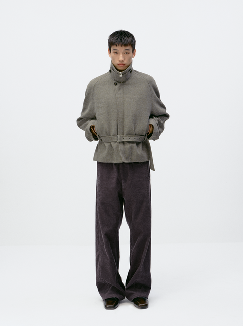 SIMPLE PROJECT WOOL BELT JACKET