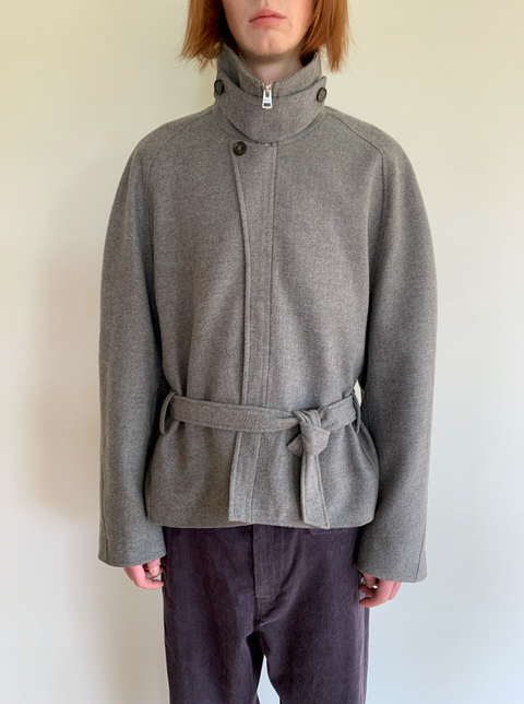 SIMPLE PROJECT WOOL BELT JACKET