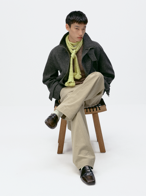 SIMPLE PROJECT WOOL BELT JACKET
