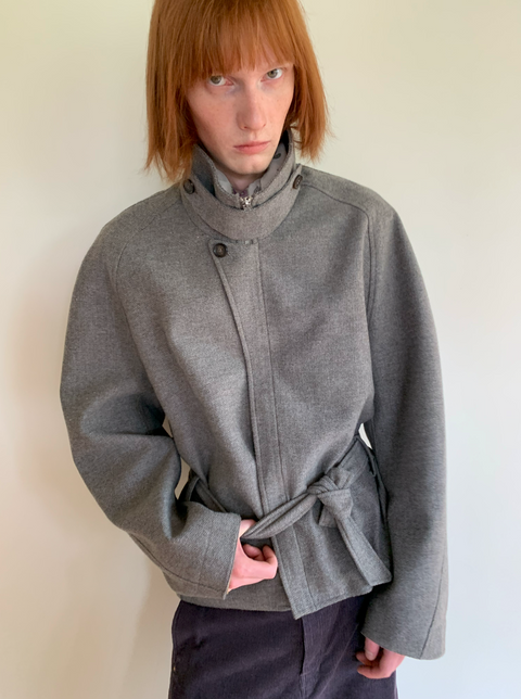 SIMPLE PROJECT WOOL BELT JACKET