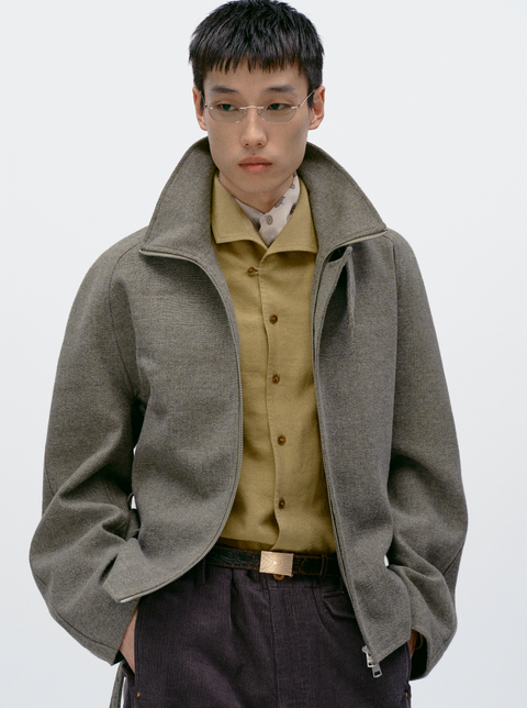 SIMPLE PROJECT WOOL BELT JACKET