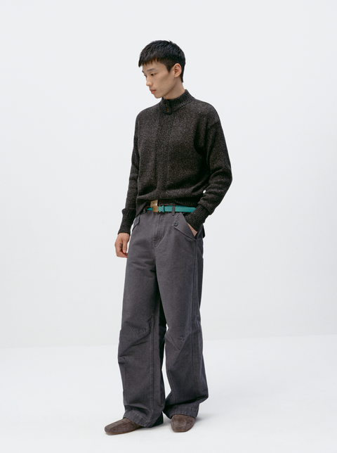 SIMPLE PROJECT MOCK-NECK SWEATER