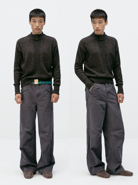 SIMPLE PROJECT MOCK-NECK SWEATER