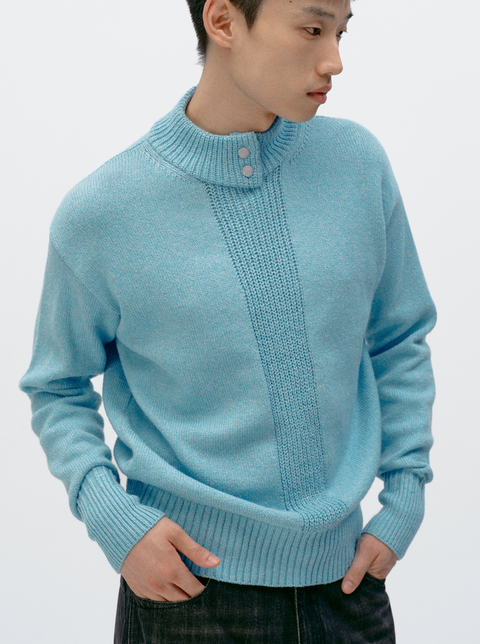 SIMPLE PROJECT MOCK-NECK SWEATER