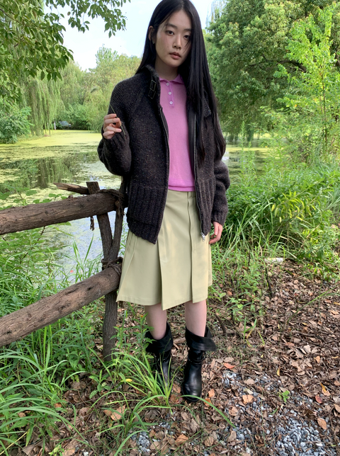 SIMPLE PROJECT WOOL CARDIGAN
