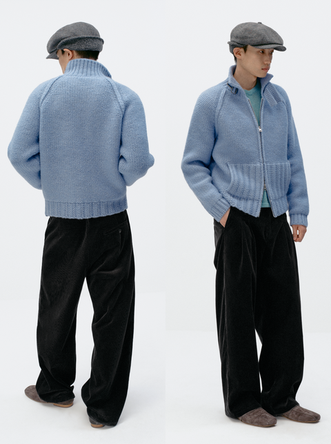SIMPLE PROJECT WOOL CARDIGAN