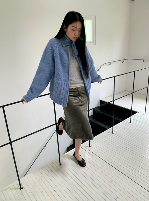 SIMPLE PROJECT WOOL CARDIGAN