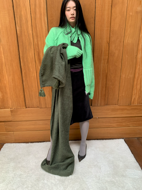 SIMPLE PROJECT WOOL CARDIGAN