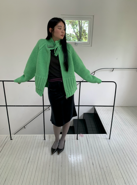 SIMPLE PROJECT WOOL CARDIGAN