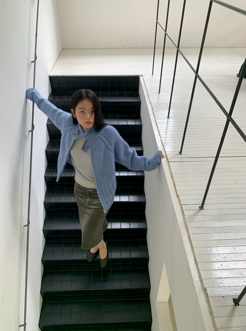 SIMPLE PROJECT WOOL CARDIGAN