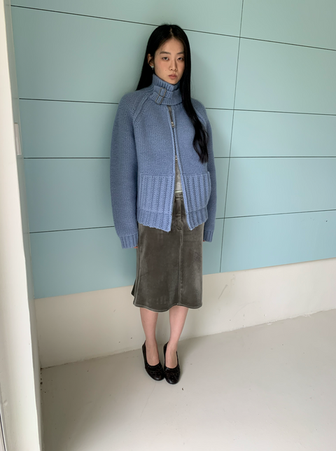 SIMPLE PROJECT WOOL CARDIGAN