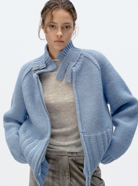 SIMPLE PROJECT WOOL CARDIGAN