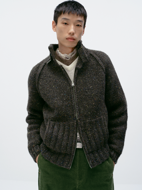 SIMPLE PROJECT WOOL CARDIGAN