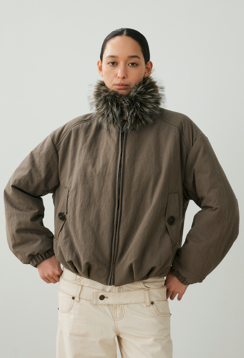 NULL NONE DETACHABLE FUR COLLAR SHORT PARKA