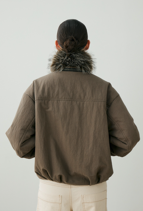 NULL NONE DETACHABLE FUR COLLAR SHORT PARKA