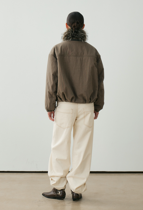 NULL NONE DETACHABLE FUR COLLAR SHORT PARKA