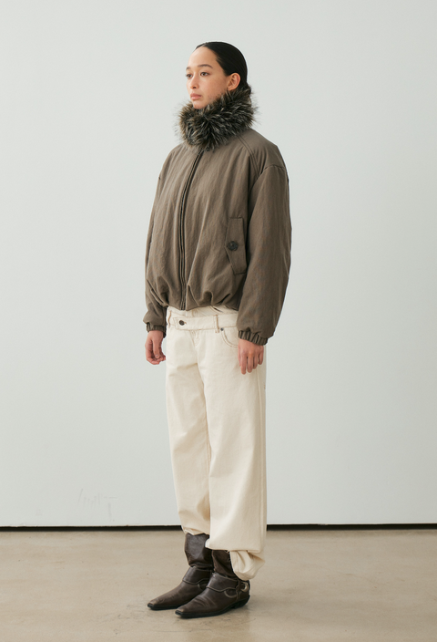 NULL NONE DETACHABLE FUR COLLAR SHORT PARKA